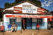 The Blue Front Cafe in Bentonia, Miss., featured in the travel story “Going Down to the Crossroads” by Jon Bream with photography by Jerry Holt.