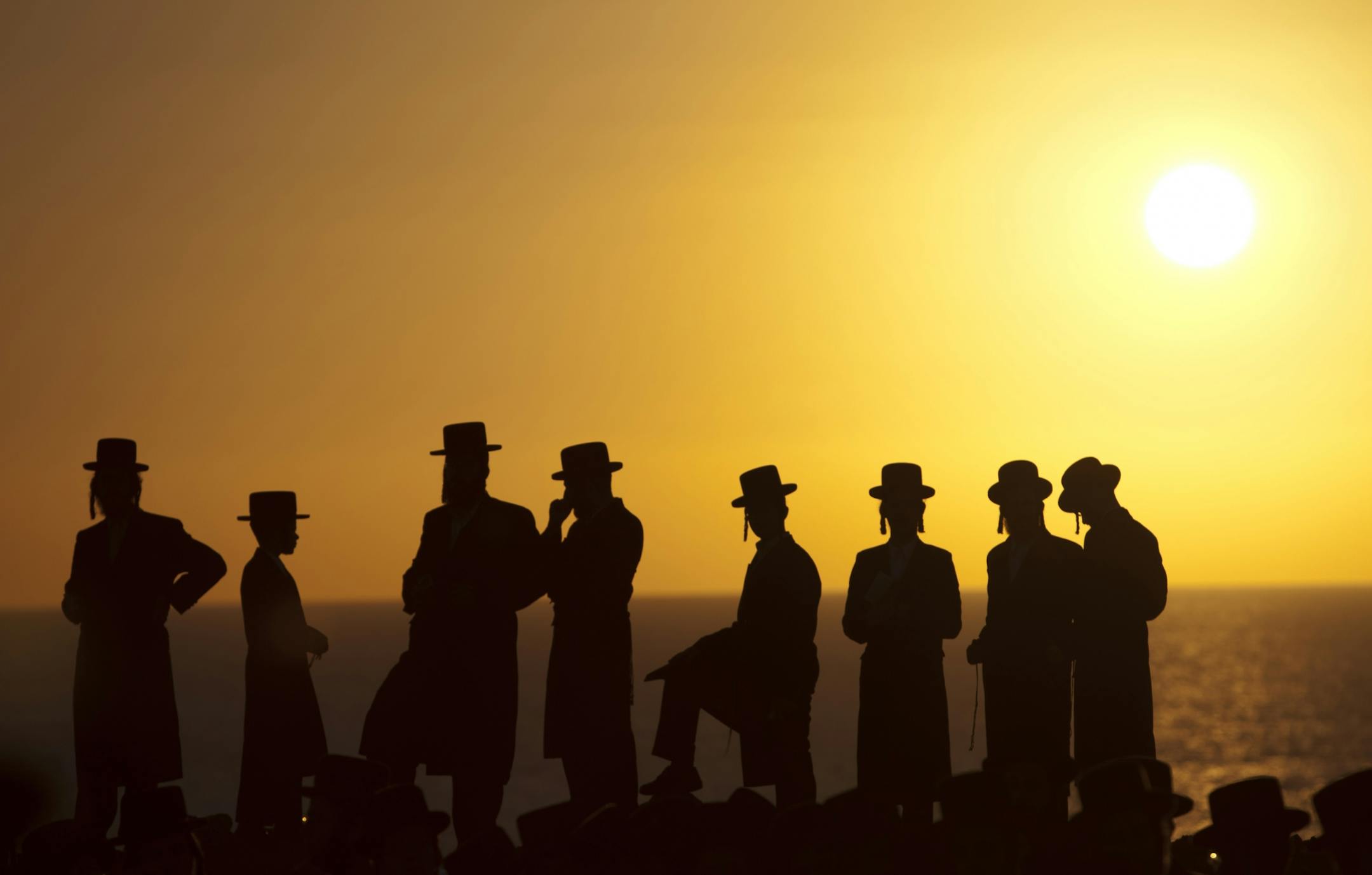 Jews participate in a religious ceremony in Herzeliya, Israel.
