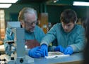 Brian Cox and Emile Hirsch in "The Autopsy of Jane Doe."