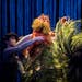 Meghan Kreidler and Rick Miller and H Adam Harris puppeting The Lorax in Dr. Seuss's The Lorax by Children's Theatre Company
Photo by Dan Norman