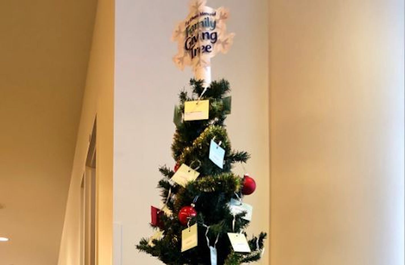 The state Department of Agriculture has a giving tree in its St. Paul office to provide Christmas presents for farmers and their families who are having a tough year.