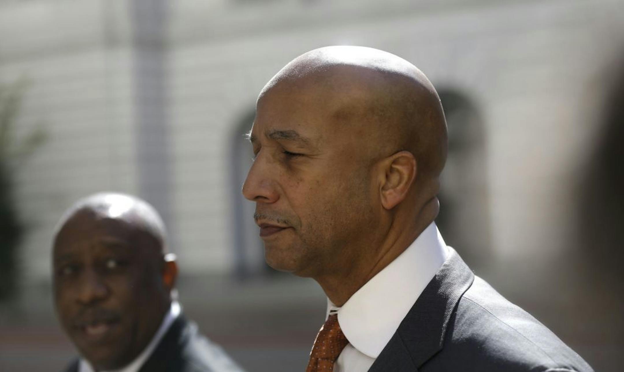 Former New Orleans Mayor Ray Nagin enters Federal Court in New Orleans, Thursday, Jan. 30, 2014.