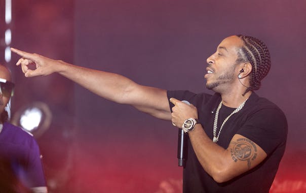 Ludacris performed at halftime during the NFL wild card playoff game between the Minnesota Vikings and the New York Giants on Jan. 15, 2023, at U.S. B