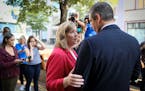 Nan Whaley, mayor of Dayton, Ohio, spoke with U.S. Rep. Tim Ryan, D-Ohio, on Monday morning near the scene of a mass shooting that occurred over the w