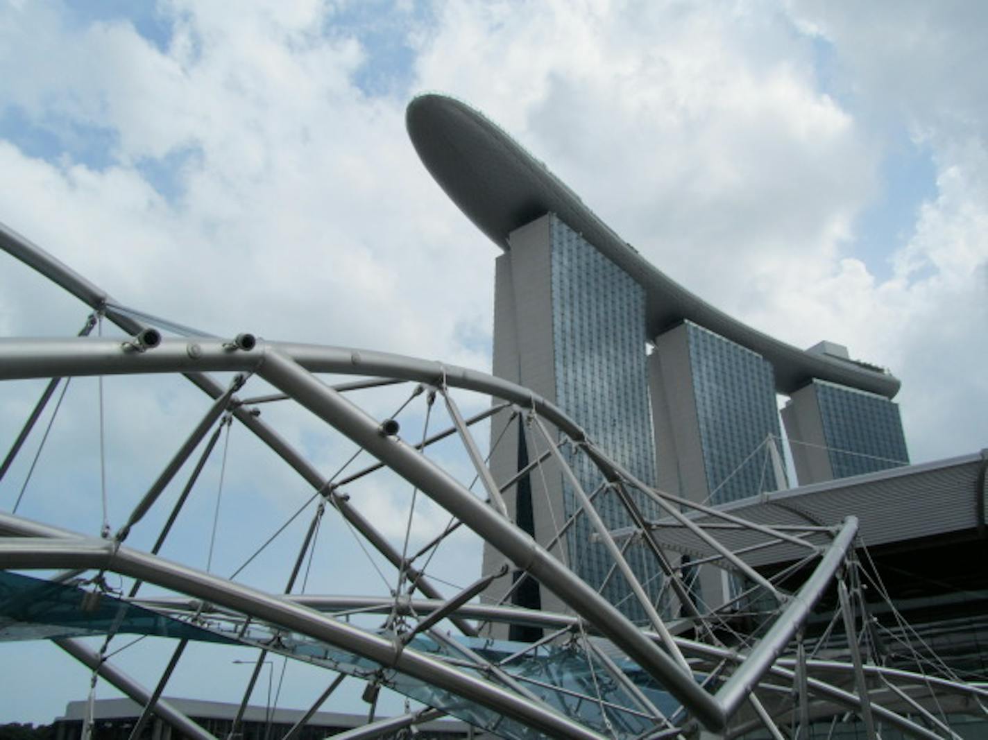 The Marina Sands Bay Hotel is a must see in Singapore. Besides amazing architecture the view from the top is astounding.