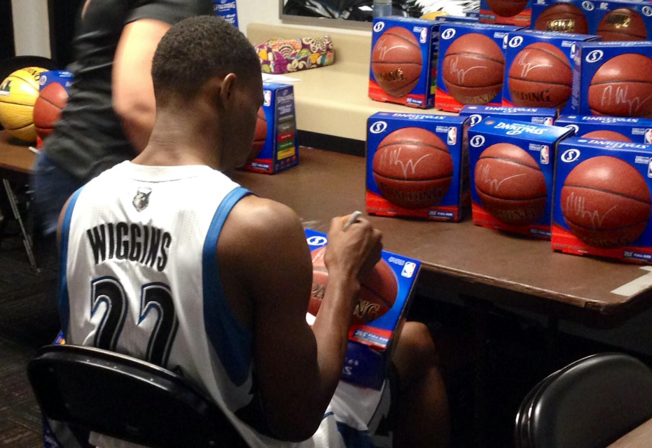 Andrew Wiggins will be in Mankato on Monday night for the opening of the Timberwolves' training camp.