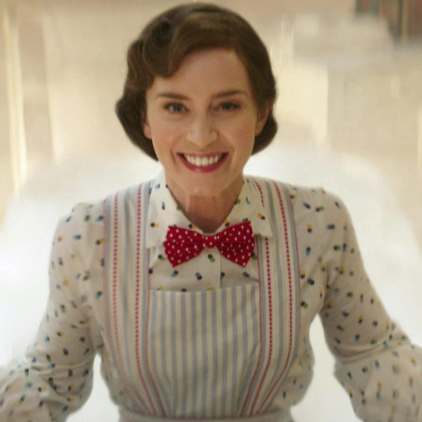 This image released by Disney shows Emily Blunt as Mary Poppins in "Mary Poppins Returns." (Disney via AP)