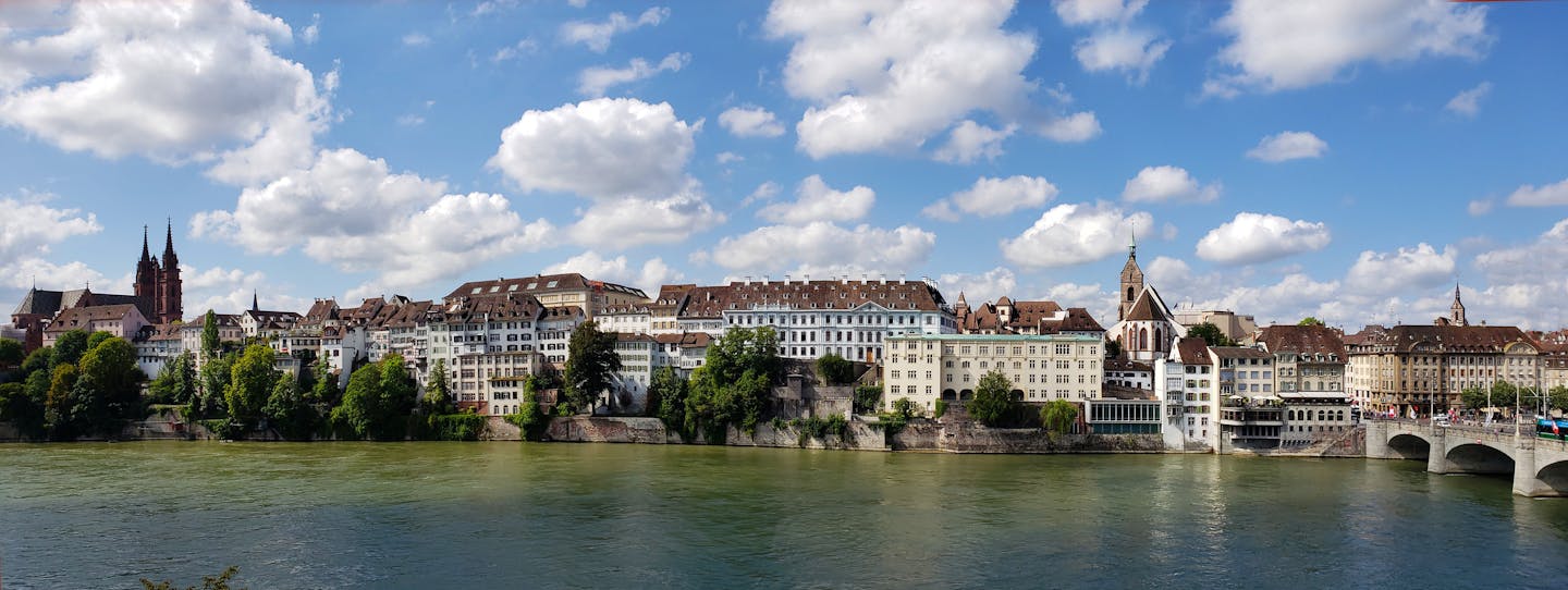 Panoramic view of Basel's Old Town from Kleinbasel, on the eastern shore of the Rhine. (Tony DiBona/TNS)