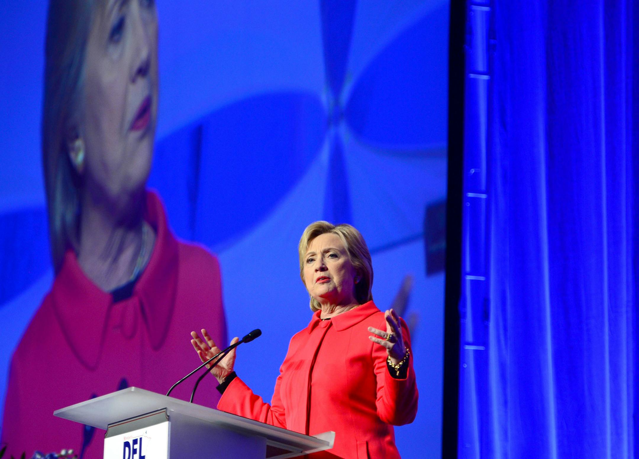 Secretary Hillary Clinton spoke at the 5th annual Humphrey-Mondale Dinner at the River Center in St. Paul.