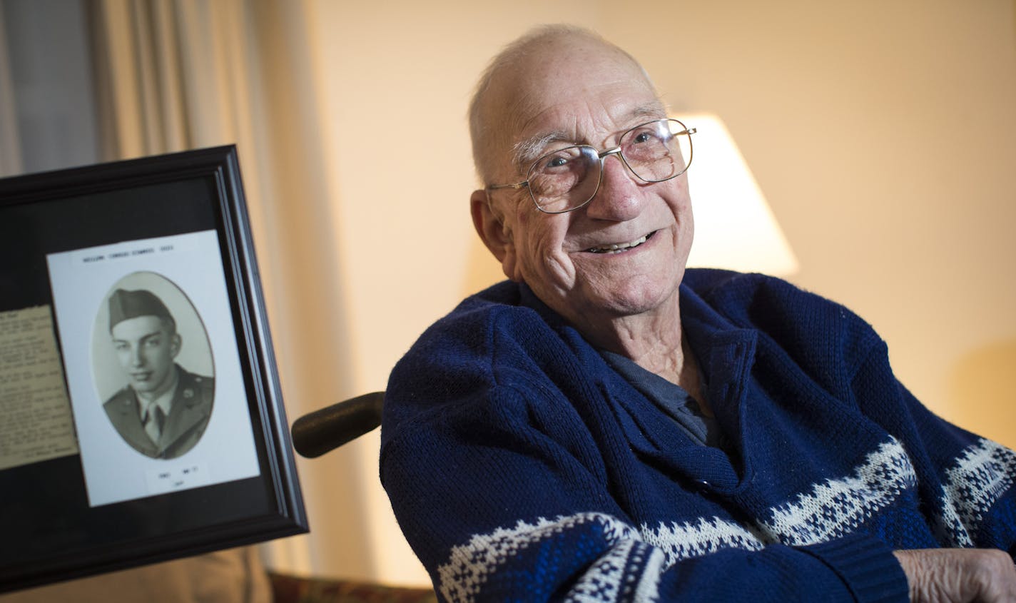 On Tuesday, a 90-year-old WWII veteran from Eden Prairie will be awarded with the "French Legion of Honor" France's highest distinction. William "Bud" Schwartz earned four Bronze Battle Stars while serving in Italy, France, and Germany during World War II. He was photographed at home on Wednesday, January 14, 2015, in Eden Prairie, Minn. ] RENEE JONES SCHNEIDER &#x201a;&#xc4;&#xa2; renee.jones@yahoo.com