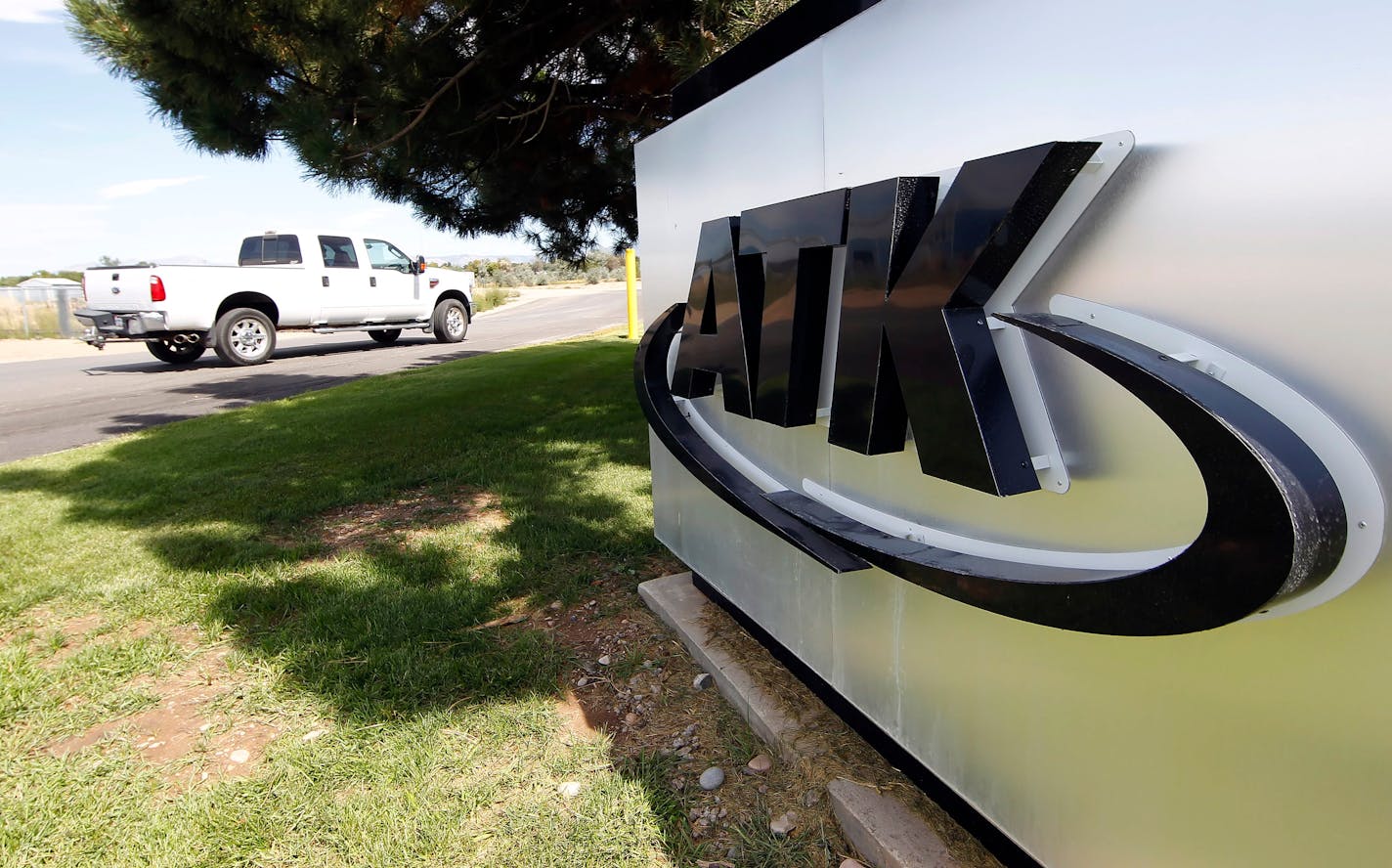 A truck enters Alliant Techsystems Inc.'s ATK Aerospace Structures - ACCW Facility in Clearfield, Utah, U.S., on Friday, Sept. 9, 2011. ATK is preparing to open the 615,000 square-foot composite manufacturing facility to make parts for the new Airbus A350 plane and other aircraft manufacturers. Photographer: George Frey/Bloomberg