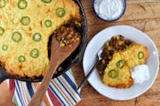 A comfort food classic gets a modern upgrade in Skillet Tamale Pie with Cheddar Jalapeño Cornbread Crust.