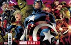 "Marvel Legacy" #1 features a wraparound cover with most of Marvel's major characters. Variants have a lenticular cover, the sort of expensive gimmick