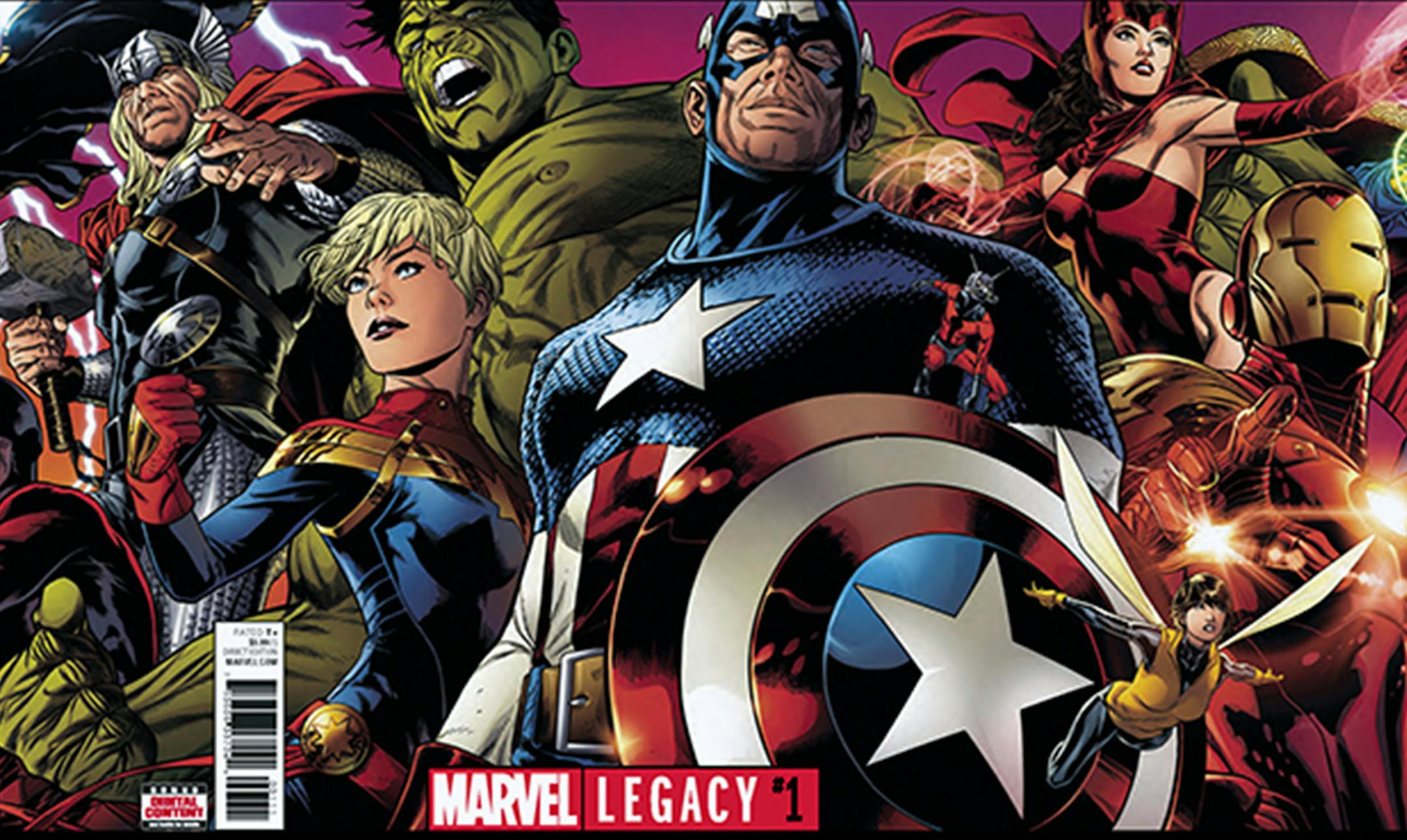 "Marvel Legacy" #1 features a wraparound cover with most of Marvel's major characters. Variants have a lenticular cover, the sort of expensive gimmick that some say is part of Marvel's sales problem. (Marvel Entertainment Inc.) ORG XMIT: 1212550