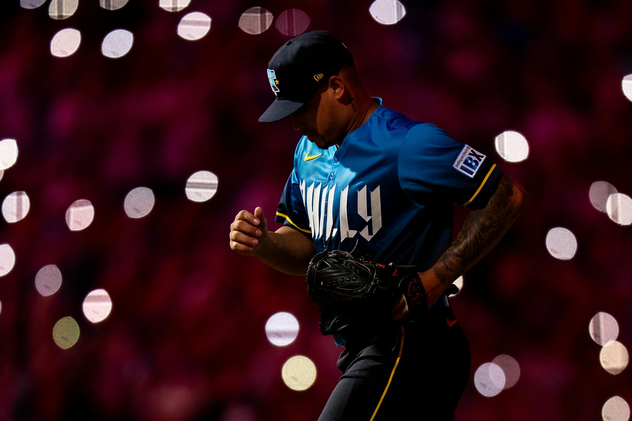 Philadelphia Phillies relief pitcher Jhoan Duran comes into the game during the ninth inning against the Detroit Tigers on Aug. 1 in Philadelphia. Two days earlier, he was traded away by the Twins.