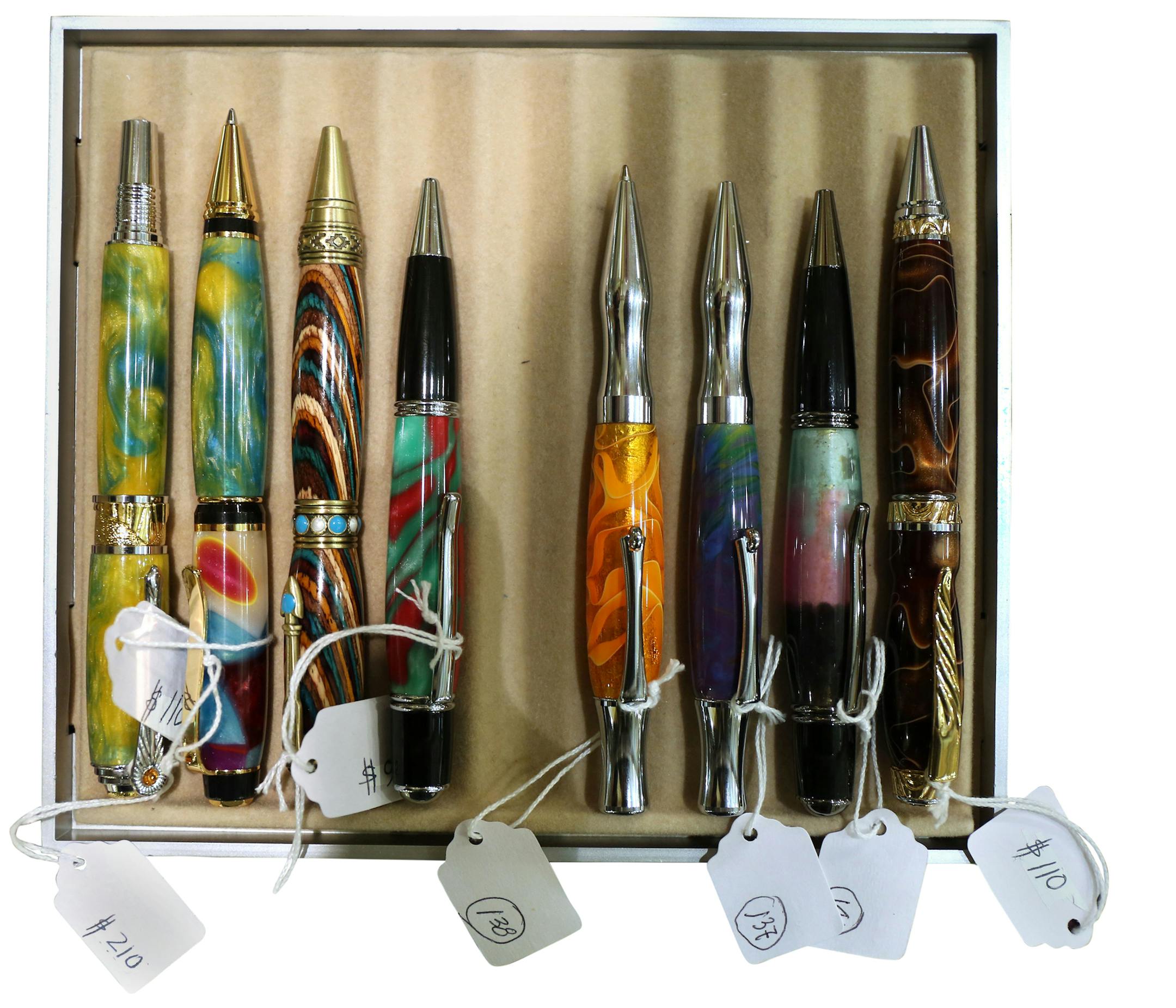 Blanca Kusumosurarso is a Chicago artist who specializes in leather artisan designing, however she has been creating one of a kind pens for the past fifteen years, working in fine woods and self-cast acrylics. Her pens are sold at Century Pens, a business on the first floor of the beautiful 231 S. LaSalle building in Chicago. (Phil Velasquez/Chicago Tribune/TNS) ORG XMIT: 1180143 ORG XMIT: MIN1602191137230428