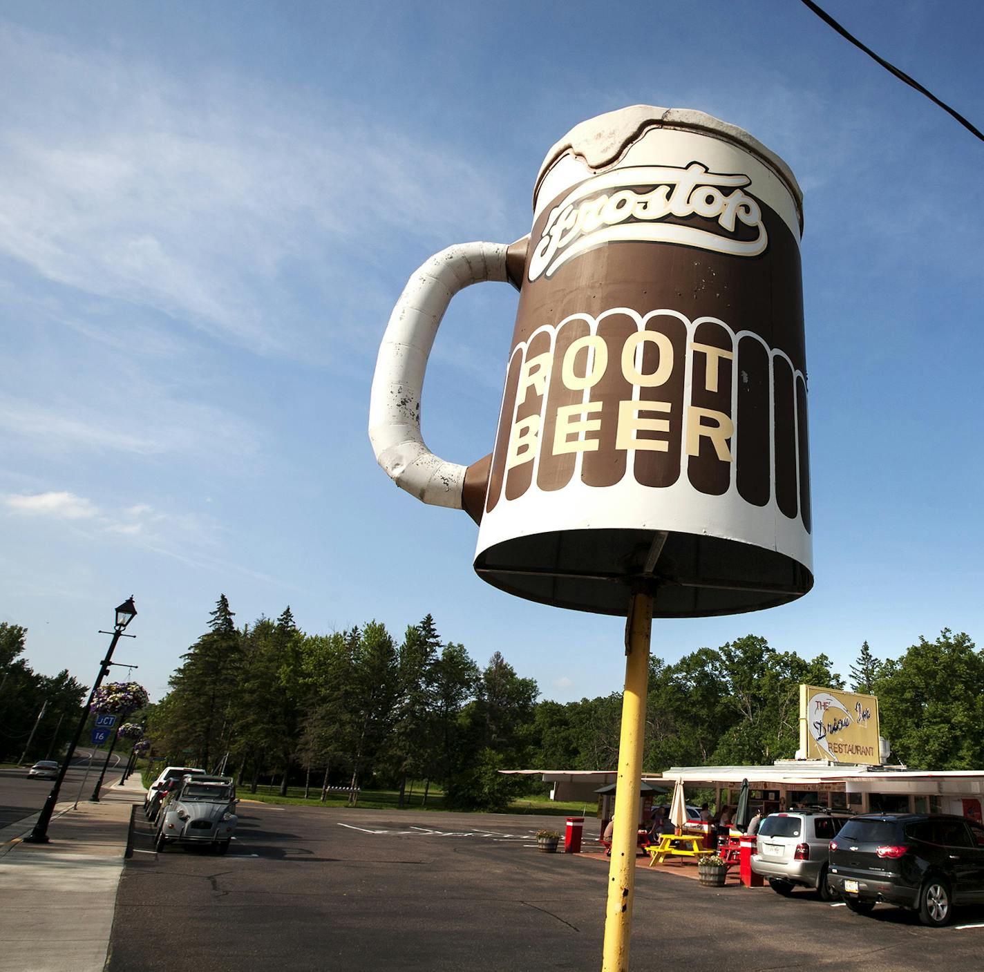 The large rotating root beer mug that spins slowly over The Drive-In in Taylors Falls was installed in 1963. Photo taken June 26, 2014. ORG XMIT: MIN1406300848255734