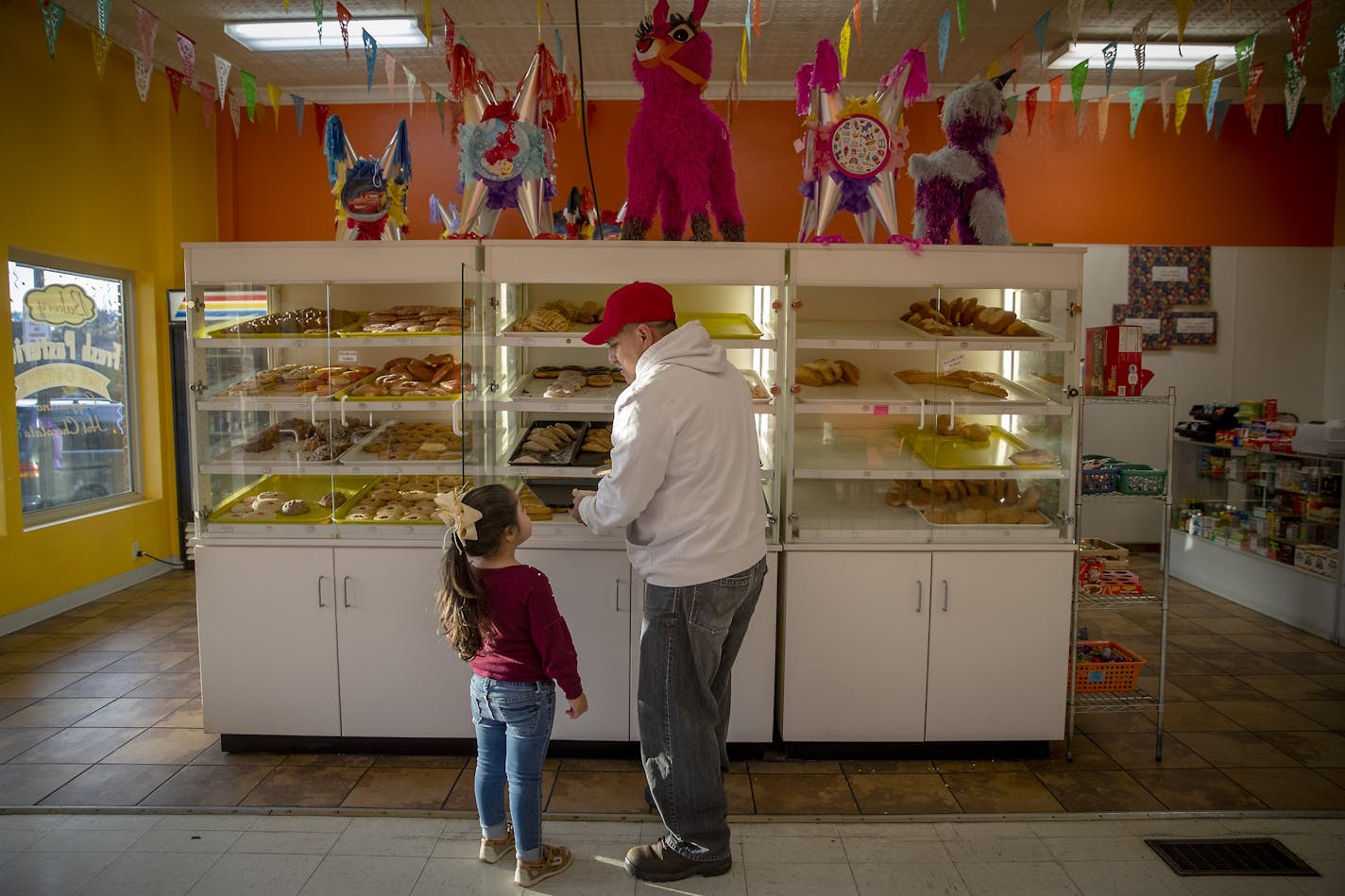 Panaderia Mi Tierra, the local bakery, was filled with business, Monday, October 14, 2019 in Worthington, MN.