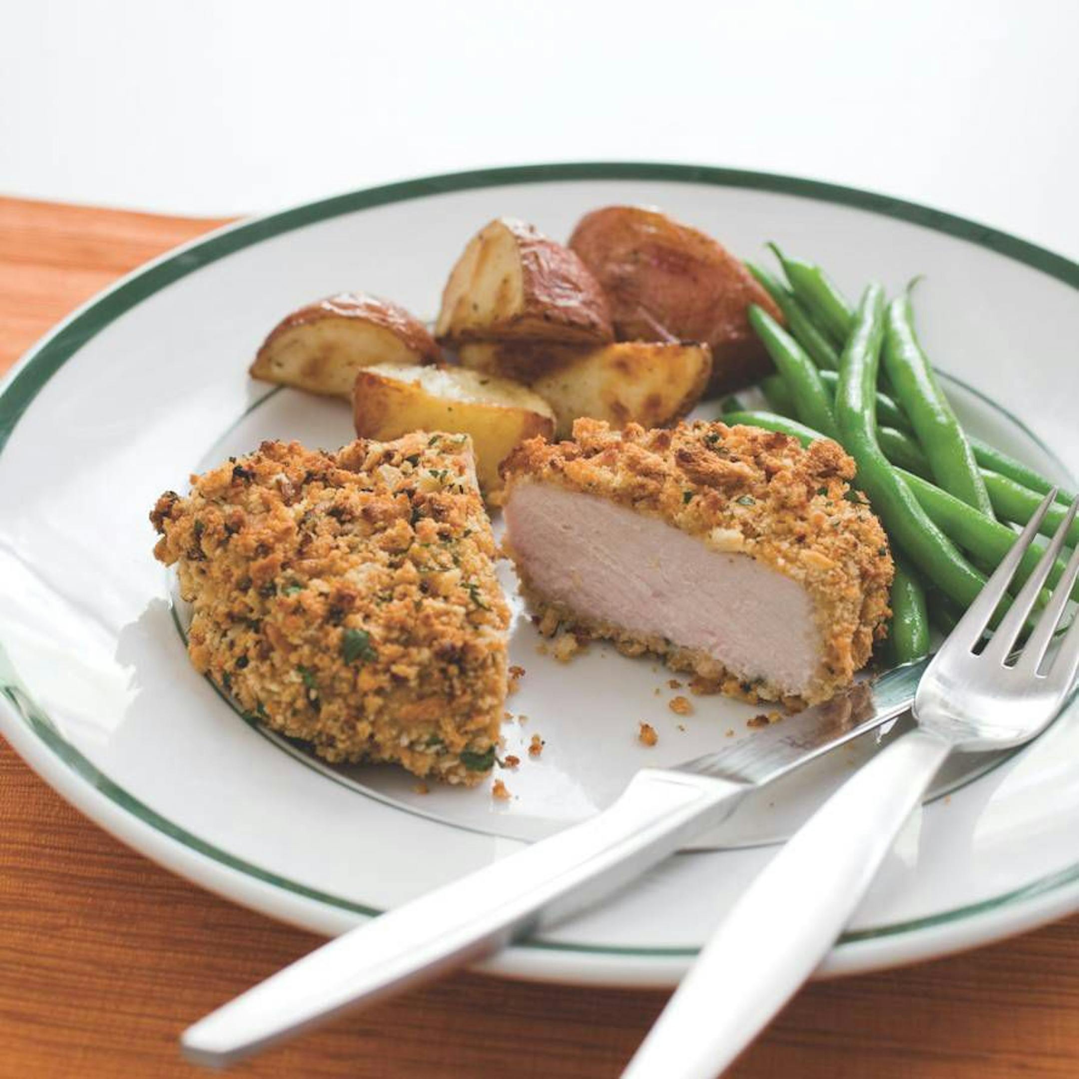 Crunchy baked pork chops