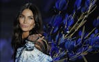 Model Lily Aldridge wears a creation during the Victoria's Secret fashion show at the Mercedes-Benz Arena in Shanghai, China, Monday, Nov. 20, 2017. (