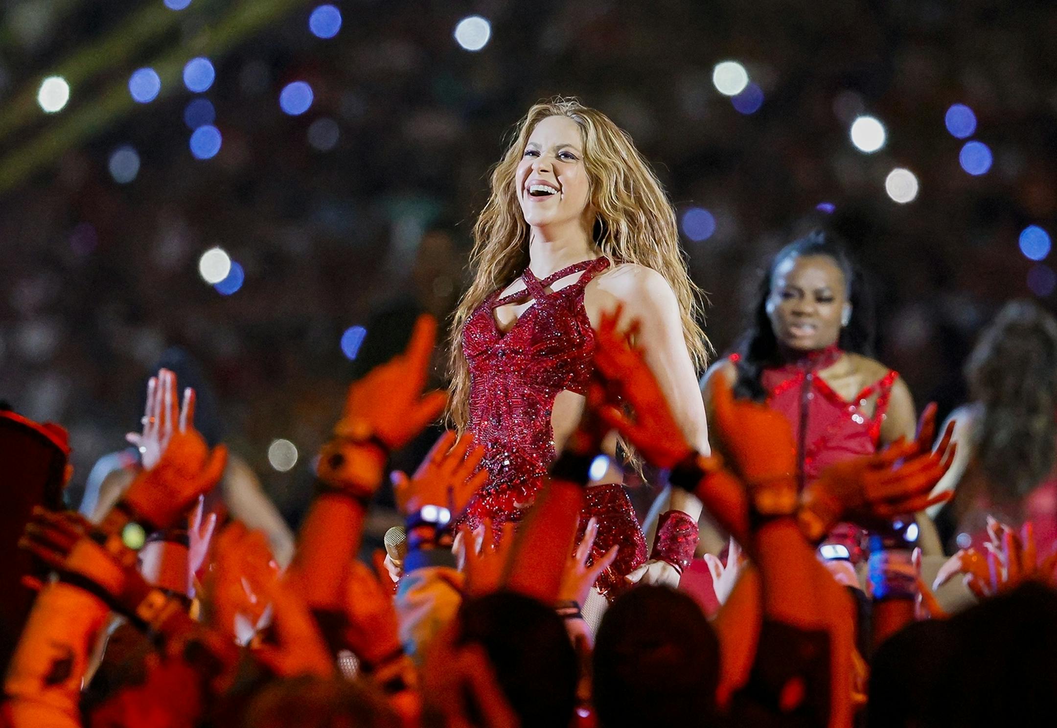 Shakira performs during the Pepsi Super Bowl LIV Halftime Show at Hard Rock Stadium in Miami Gardens, Fla., on Sunday, Feb. 2, 2020.