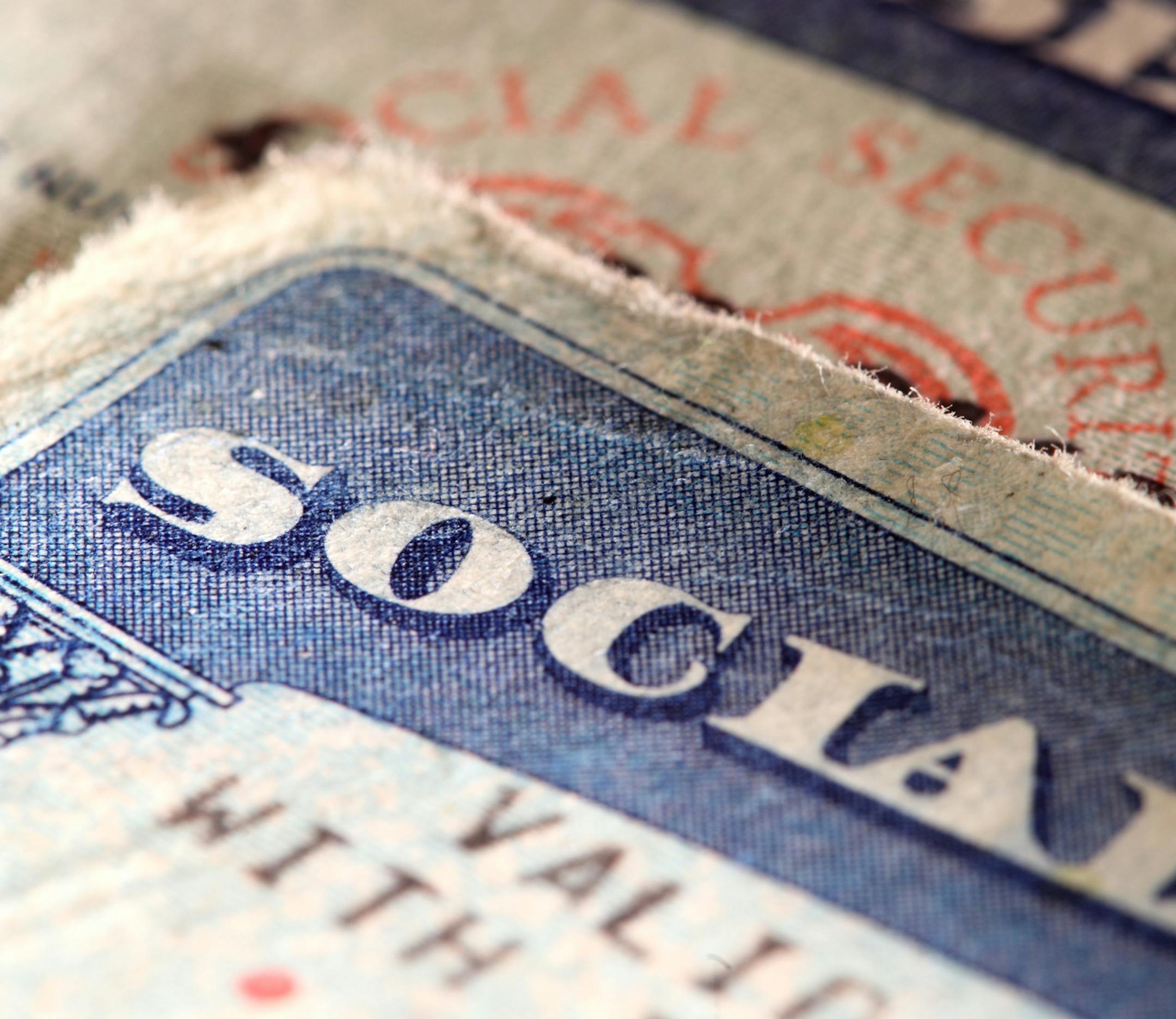 shot of social security cards