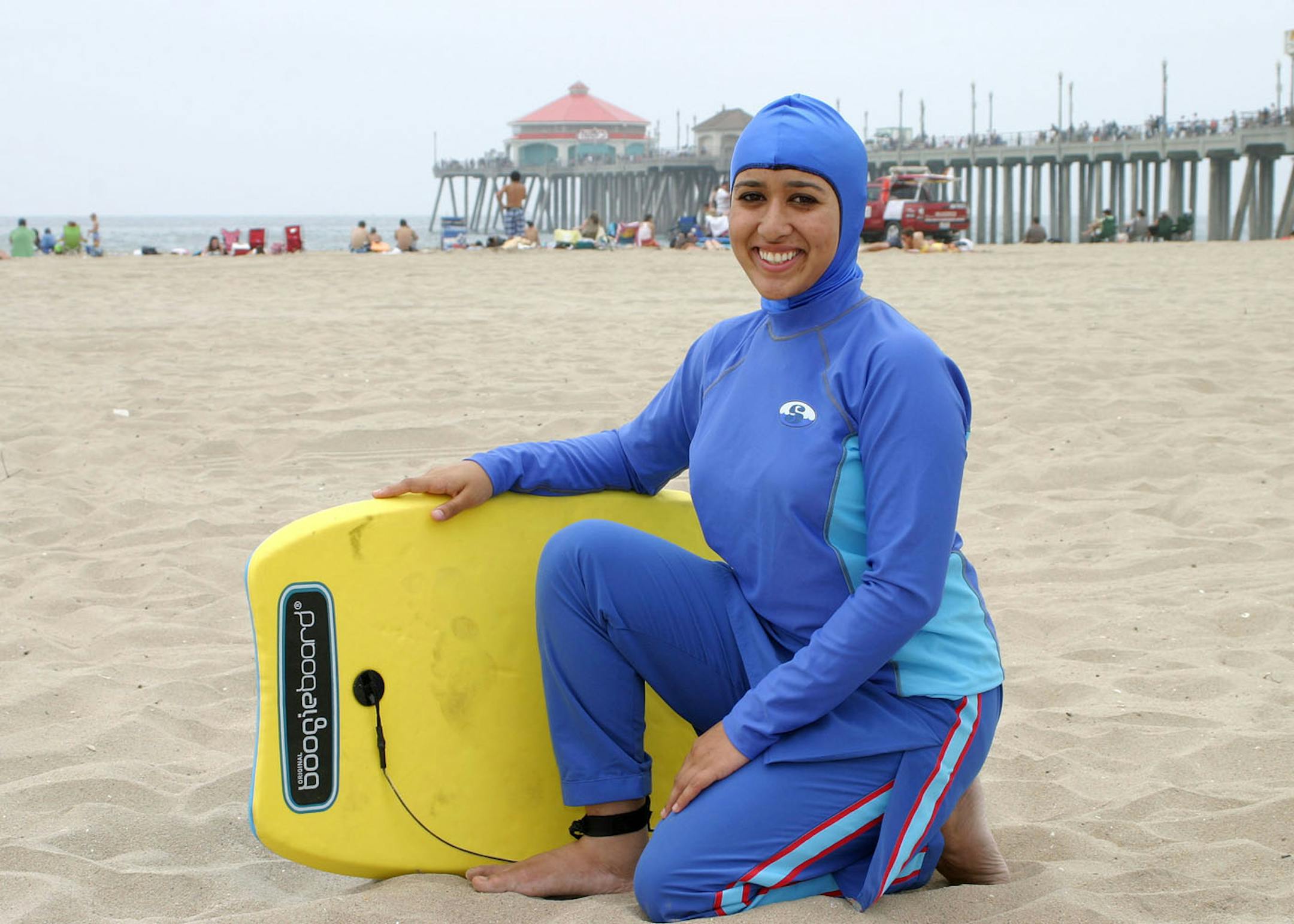 Full-coverage swimwear helps religiously devout have fun in the sun. The Splashgear line was created by Muslim scuba diver Shereen Sabet of Huntington Beach, California.