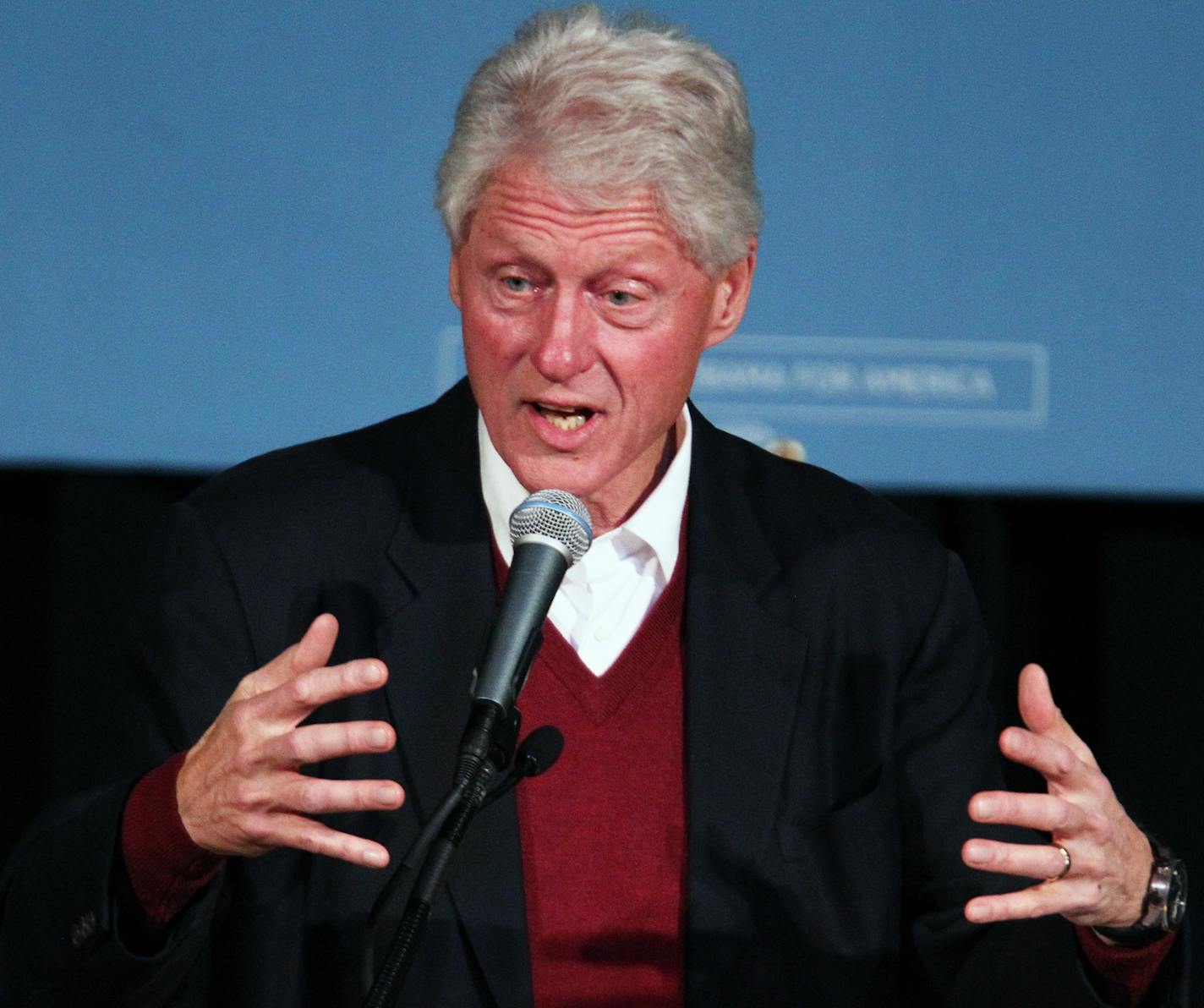 Former President Bill Clinton highlighted a political rally at St. Cloud State in St. Cloud Sunday. (MARLIN LEVISON/STARTRIBUNE(mlevison@startribune.com