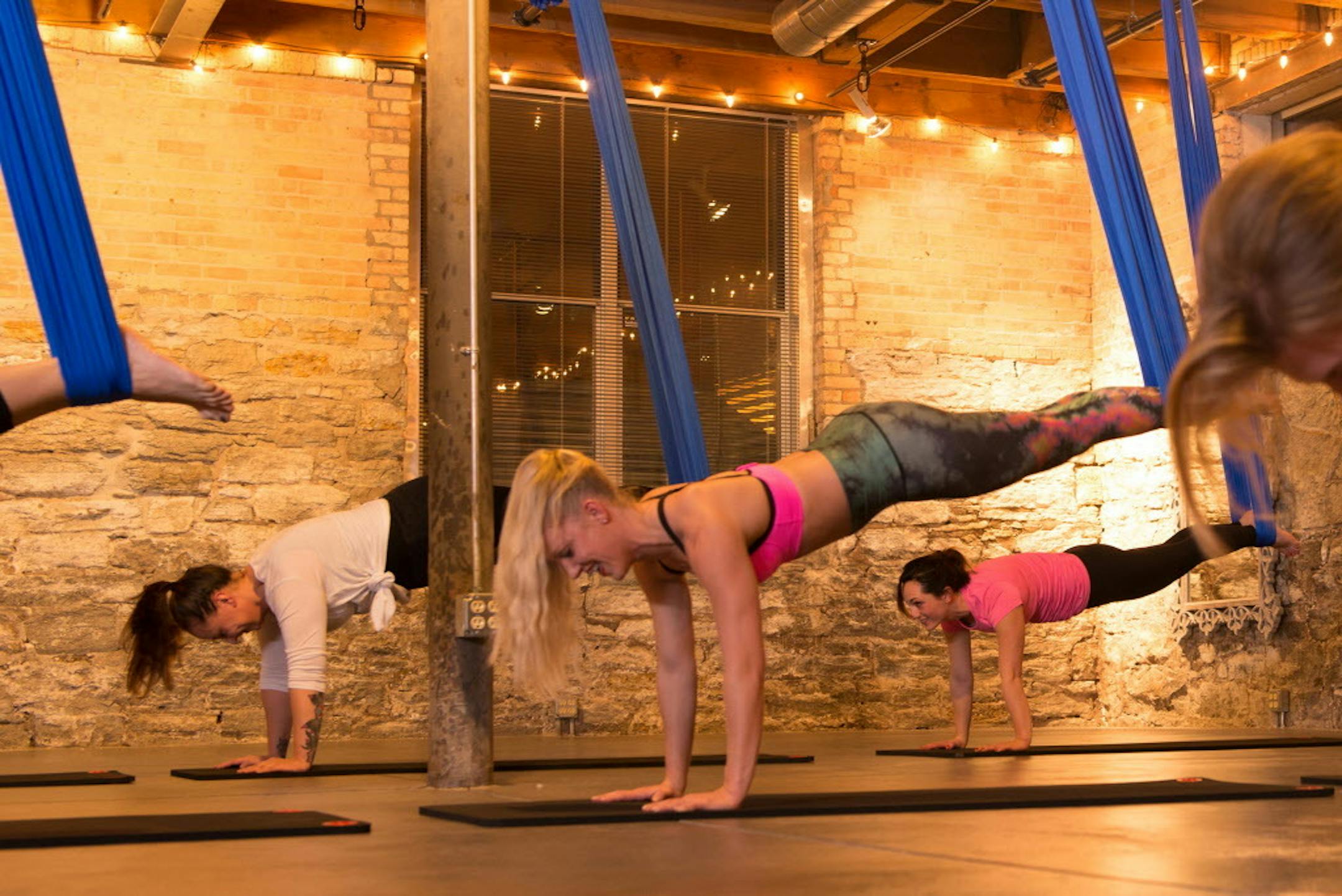 Want a different workout? Try aerial fitness at the Aviary in Minneapolis.