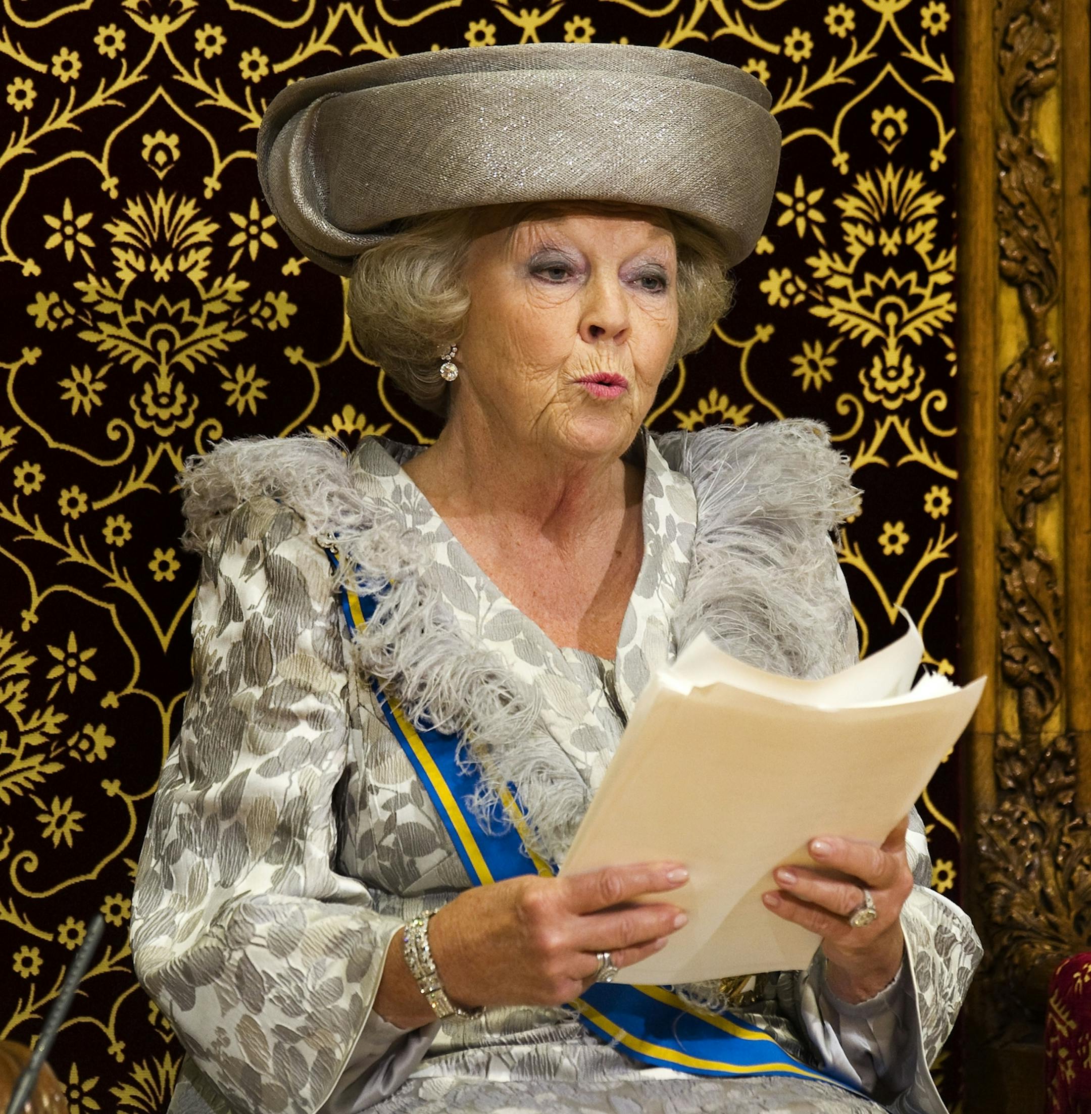 FILE -- Dutch Queen Beatrix formally opens the new parliamentary year with a speech in The Hague, Netherlands, Tuesday, Sept. 20, 2011.