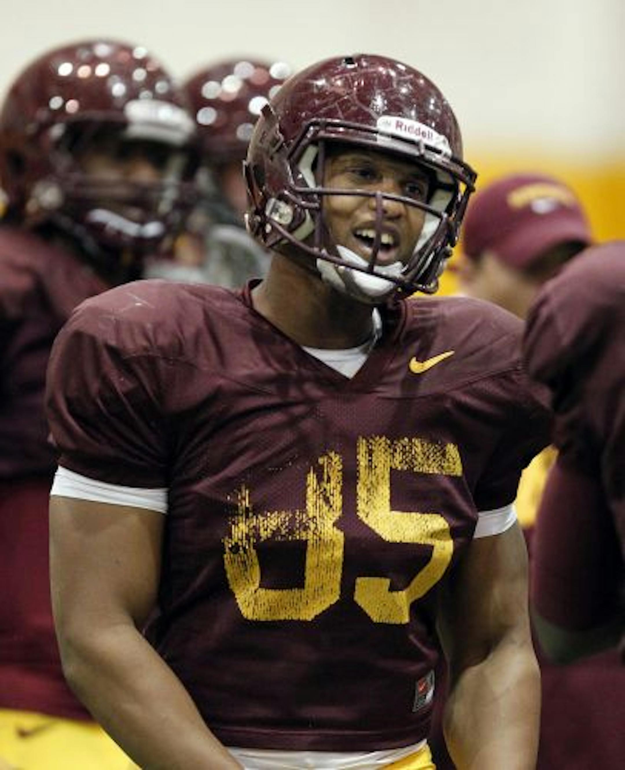 Gophers tight end Eric Lair caught 39 passes in 2010 and expects more. "This offense is good for me," he said.
