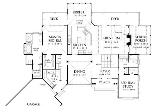 Four-bedroom retreat home plan for 010817