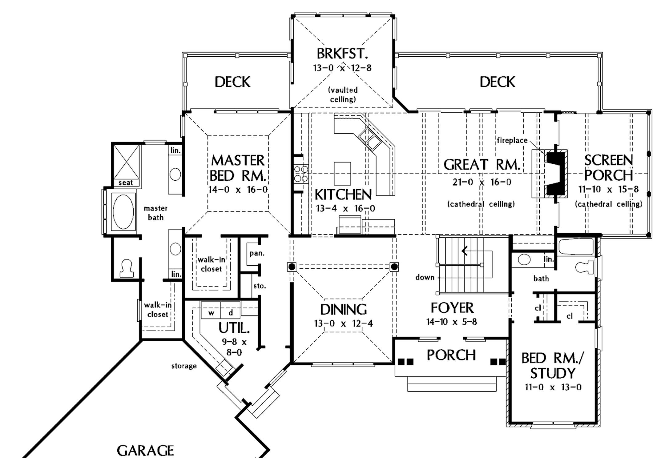 Four-bedroom retreat home plan for 010817