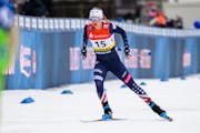 Jessie Diggins competes during the FIS World Cup in Germany in 2021.