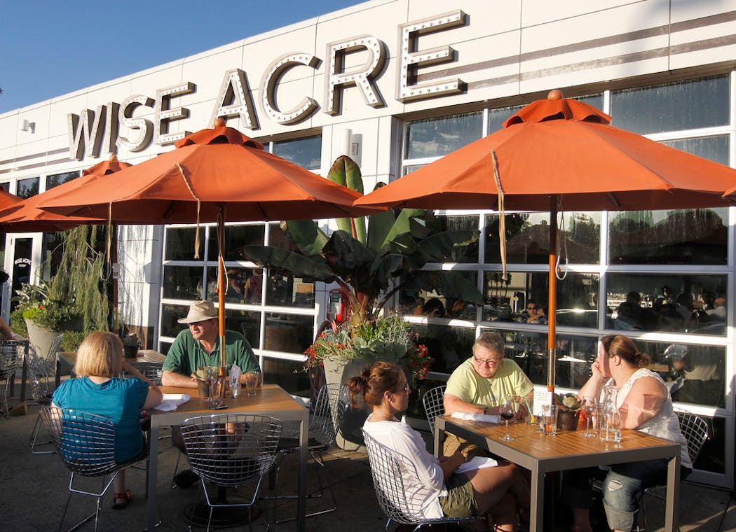 The patio area at Wise Acre Eatery in south Minneapolis.