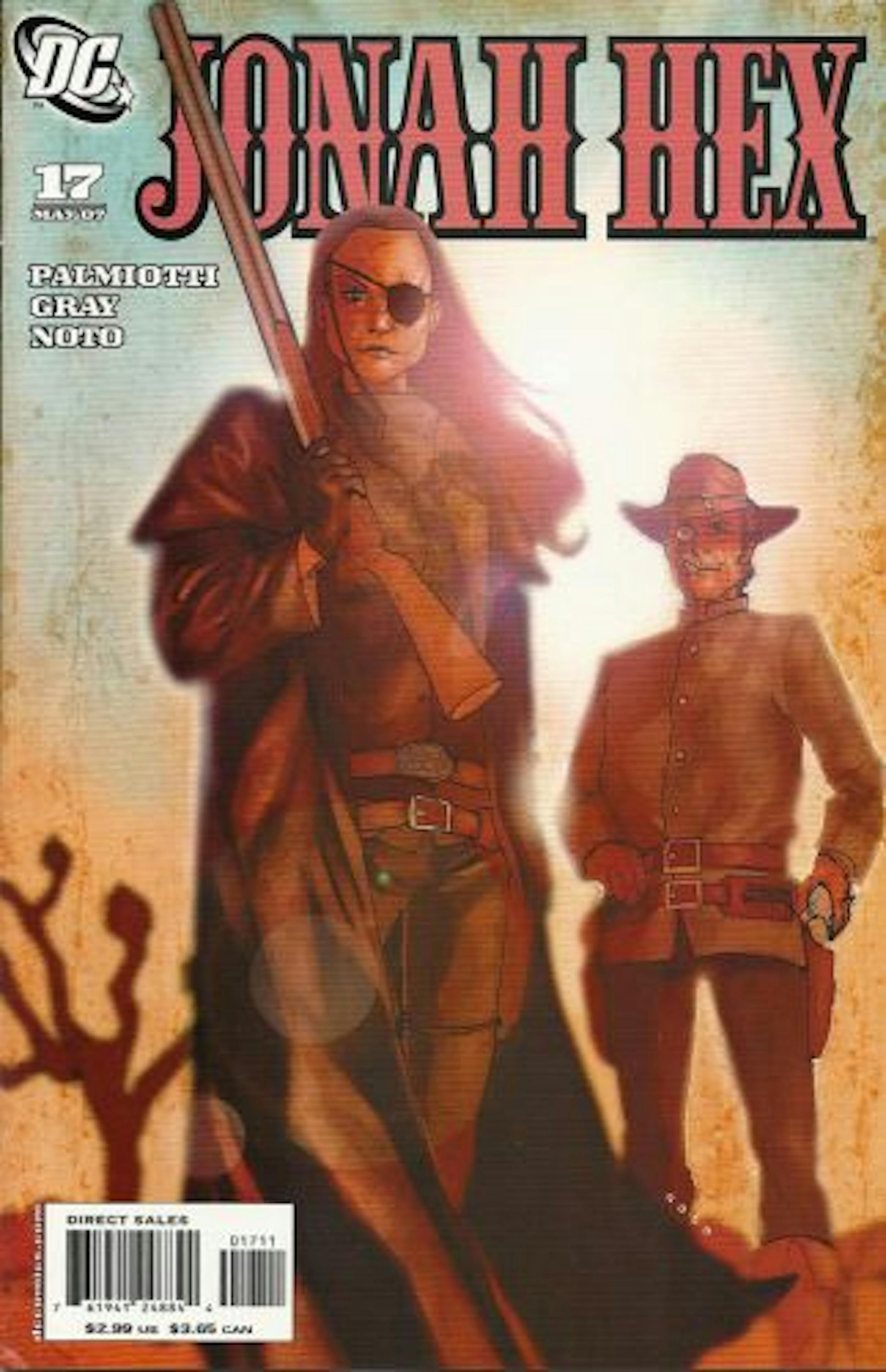 Tallulah Black, the template for Megan Fox's character in "Jonah Hex," is nearly as badly scarred as Hex in the comics, as seen on the cover of "Jonah Hex" No. 17.