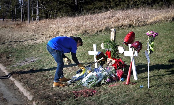 A Lakeville South High School senior paid his respects at the site of the Lakeville crash that killed two students.
