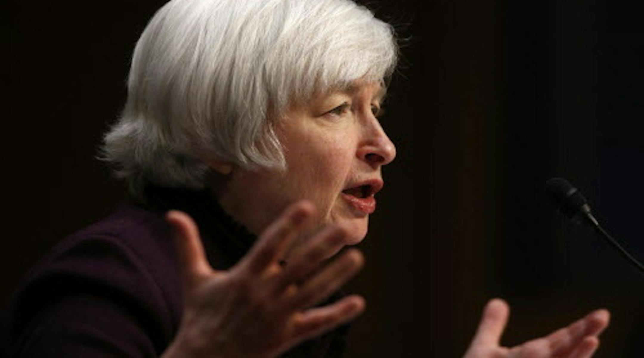 Federal Reserve Chair Janet Yellen testifies about the economy before the Joint Economic Committee of Congress on Capitol Hill in Washington, Wednesday, May 7, 2014.(AP Photo/Charles Dharapak)
