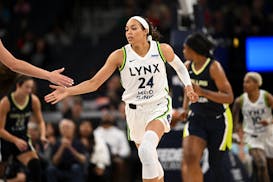 Lynx forward Napheesa Collier (24), seen June 17 at Target Center, had 13 points and 11 rebounds Sunday at Chicago while playing with a sore wrist.