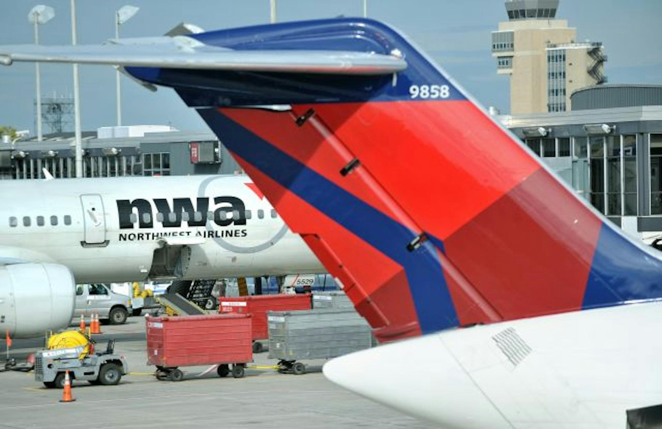 Delta Airlines is in the process of repainting its Northwest Airlines fleet with the Delta colors