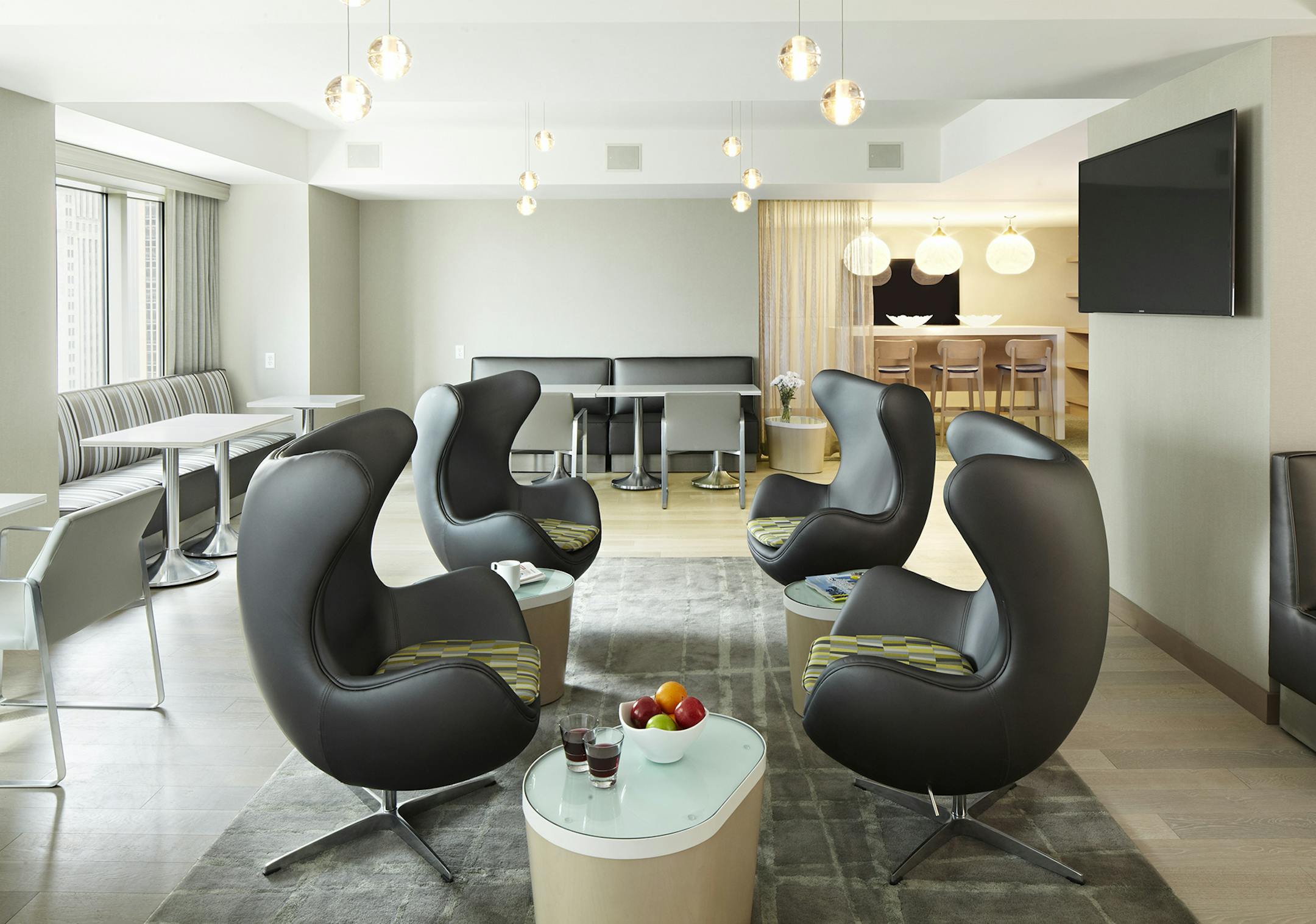 Business lounge inside the remodeled Radisson Hotel