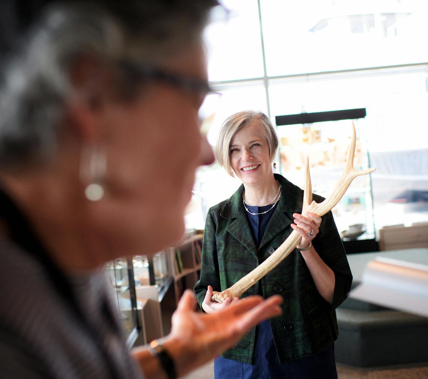 Alison Rempel Brown, the new president and CEO of the Science Museum of Minnesota looked over an antler from the Collector's Corner, one of her favorite spots in the museum. the Collectors' Corner: Visitors can bring in items they've found - rocks, shells, fossils - and share what they know about them to earn points toward future trades. It opened with the grand opening of the new facility in 1999 and moved into a new location in the museum in 2014 so that it would be more easily accessible for