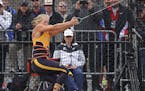 Two-time Pac-12 champion Maggie Ewen of Arizona State sets an NCAA collegiate record with a throw of 240 feet, 7 inches during the second day of the N