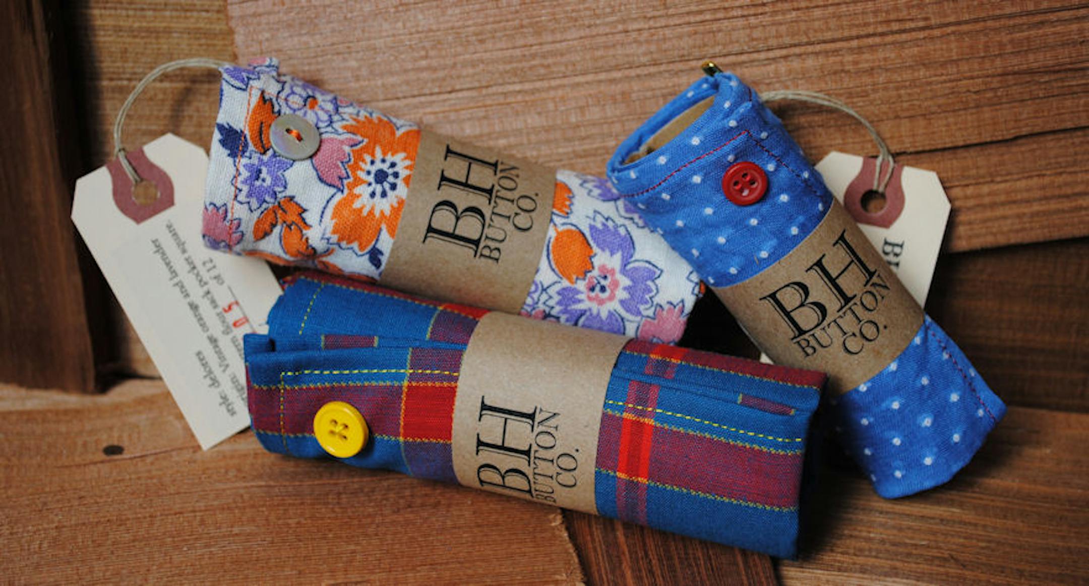 Pocket squares made by new local menswear accessories brand BH Button Co.