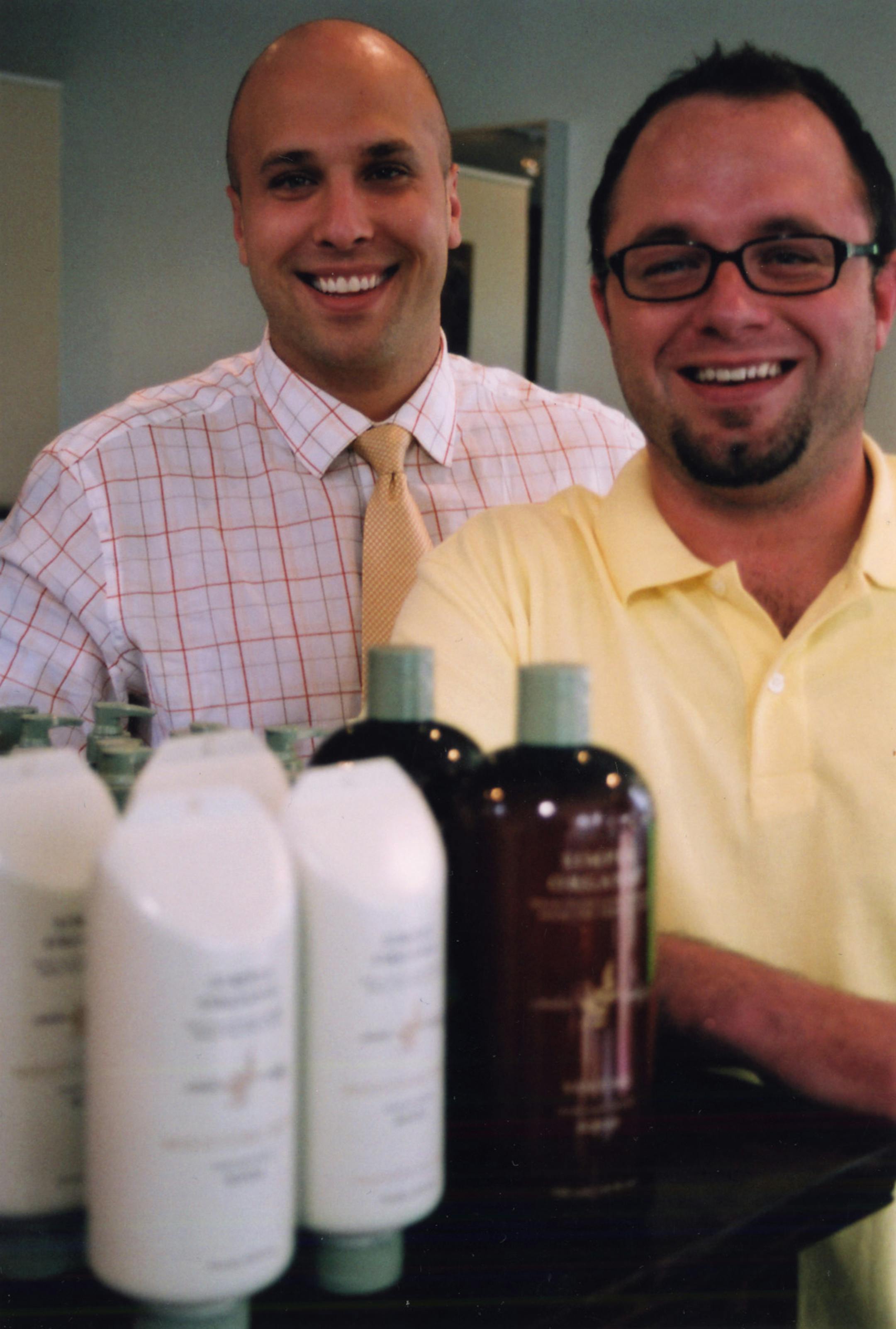 Gino Martignetti, left, and Jeremiah Mostrom took a moribund hair-care-products company started by their fathers and built it into a growing business that grossed $1.7 million last year.