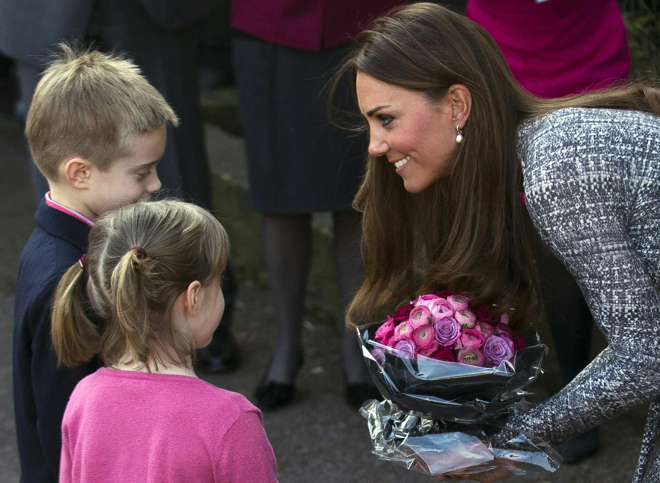 Flowers for Kate: The Duchess of Cambridge got a bouquet after a visit Tuesday to Hope House in London, for women recovering from substance dependence.