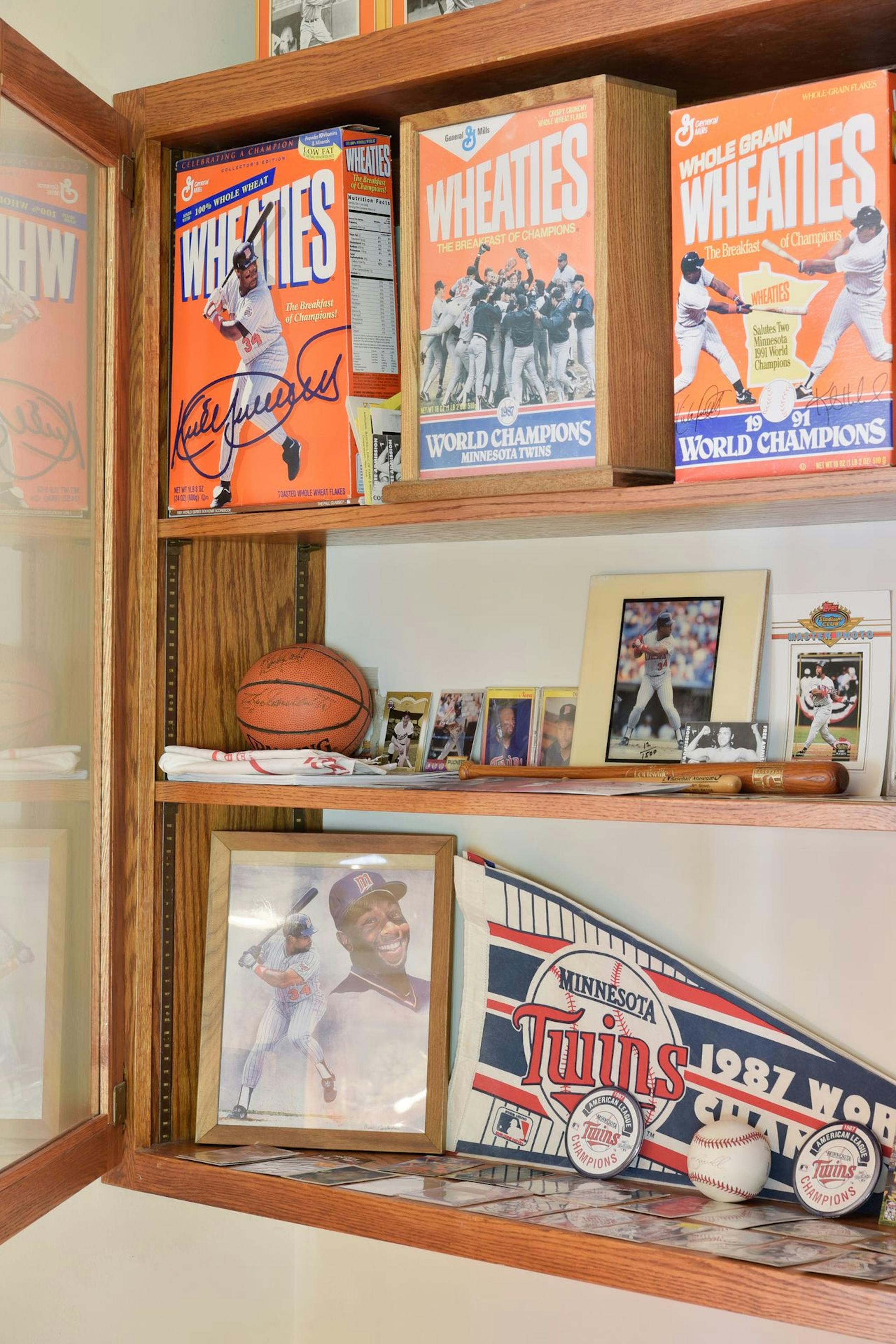 A Kirby Puckett memorabilia display created by the sellers will stay with the home.