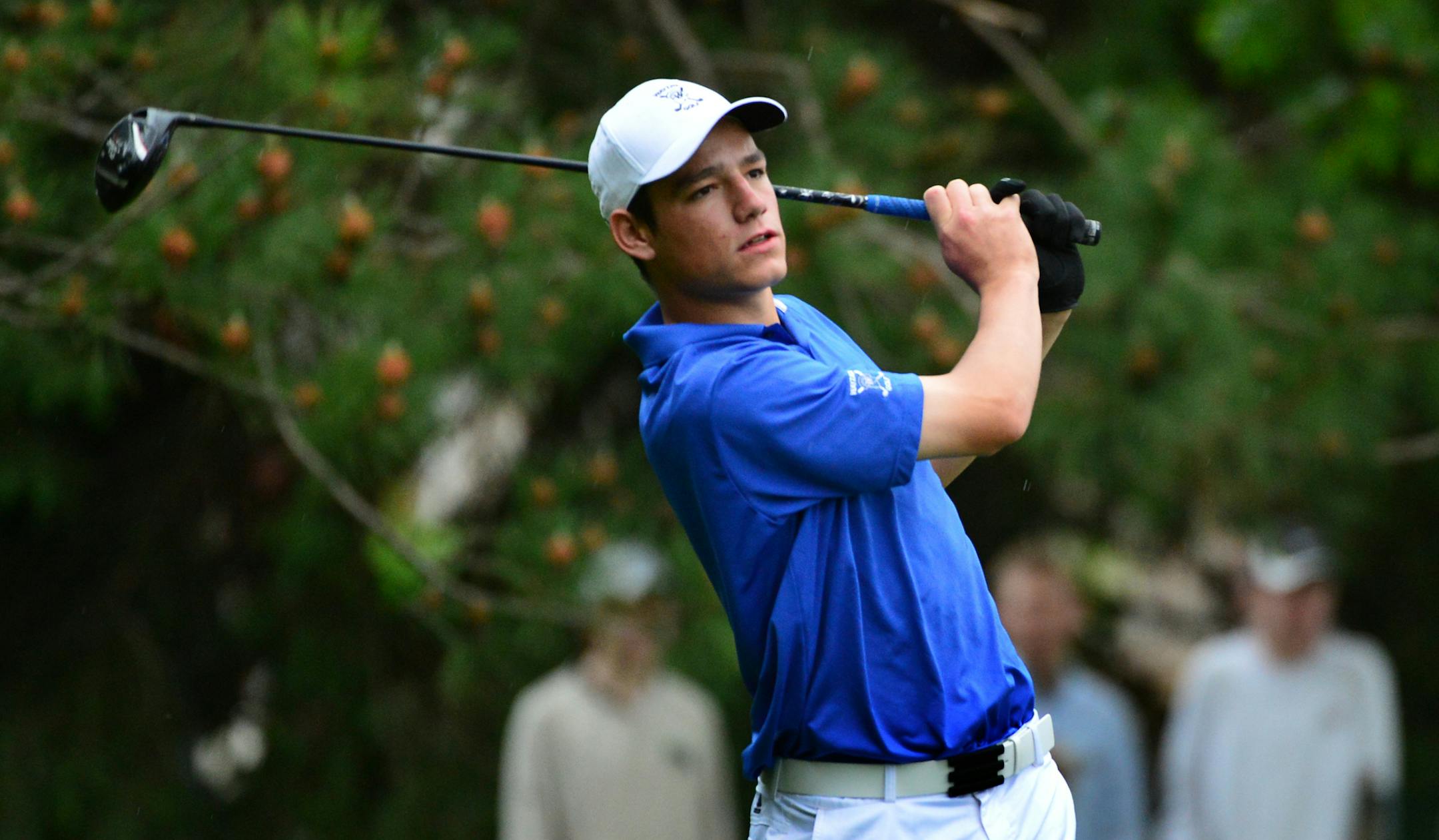 Class 3A final round of state golf tournament at Bunker Hills Golf Course in Coon Rapids, Minn. on Wednesday June 12,2013.Jack Holmgren of Wayzata teed off on the first hole of the East Course. ] Richard.Sennott@startribune.com Richard Sennott/Star Tribune. , Coon Rapids, Minnesota Tuesday 6/11/13) ** (cq)
