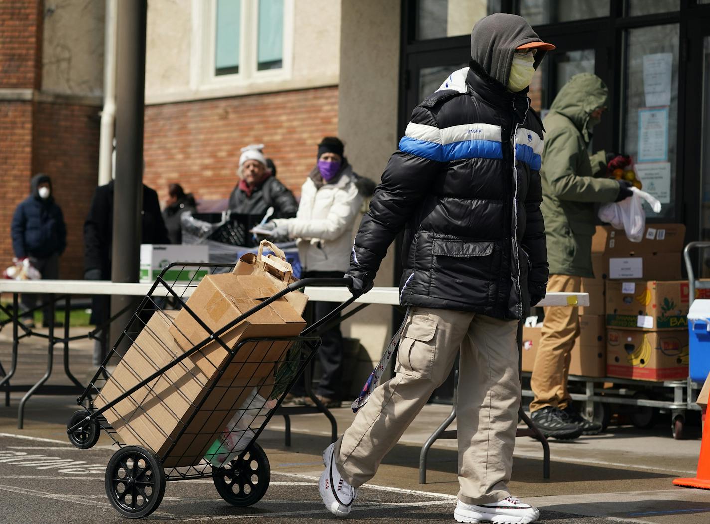 Volunteers stood ready outside Community Emergency Service's distribution last week in Minneapolis.