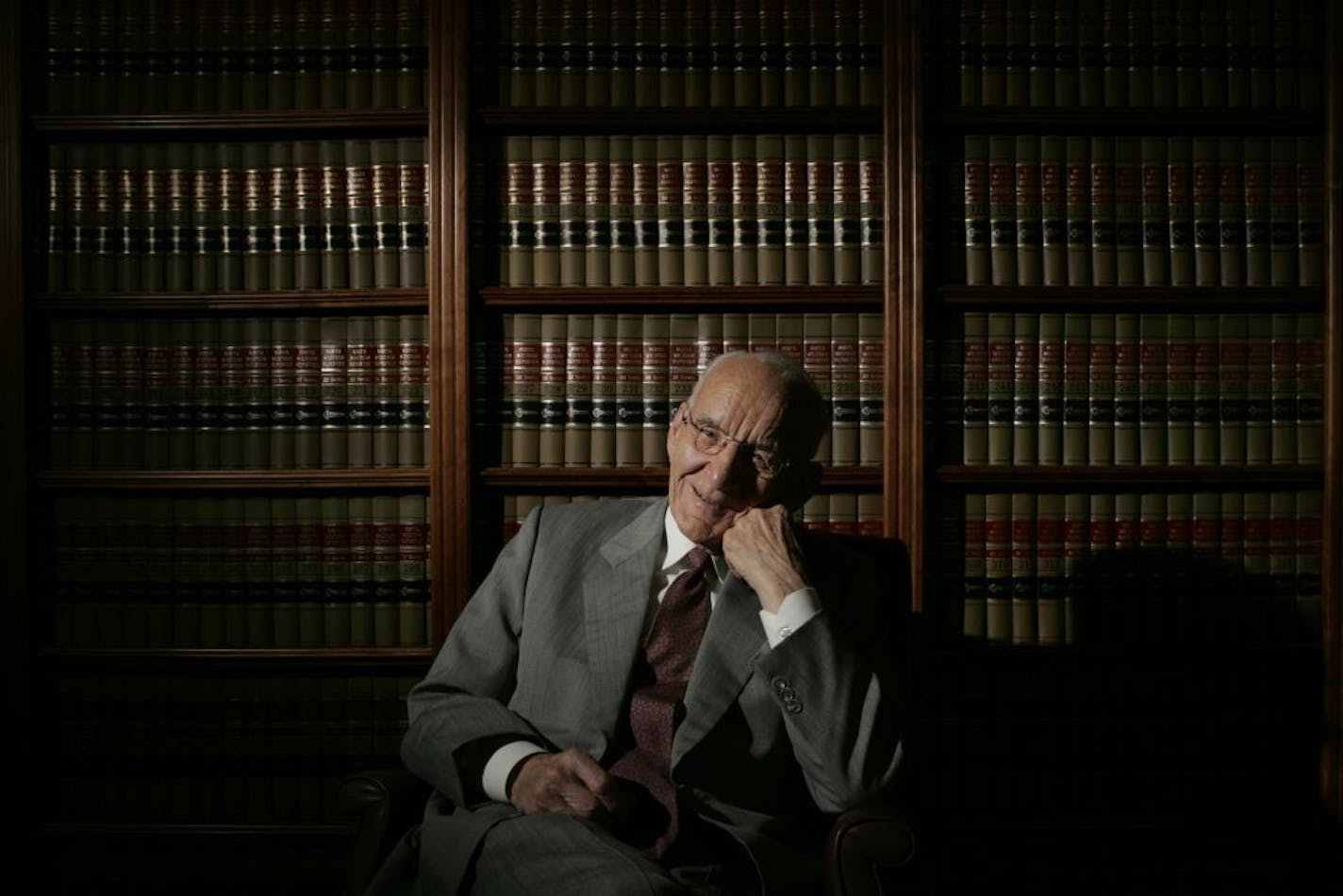 Judge Miles Lord in the library of his law office in Chanhassen in 2005.